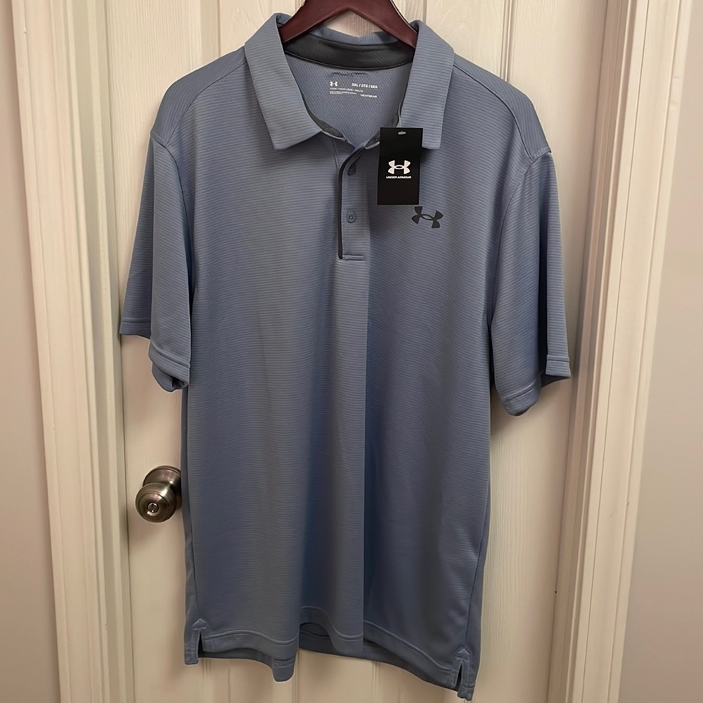 Men’s 2XL Under Armour Heatwave Loose Polo- Greyish Blue